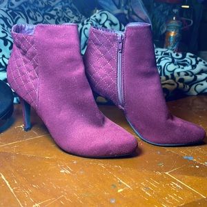 Maroon Heeled Ankle Boots